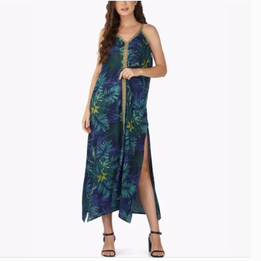 NWOT America & Beyond Tropical Palm Leaf dress Size M